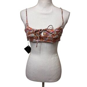 SKATIE BIKINI WOMEN TOP UNDERWIRE E BROWN MULTI WOW LOVE SMILE BIKINI SMALL NEW